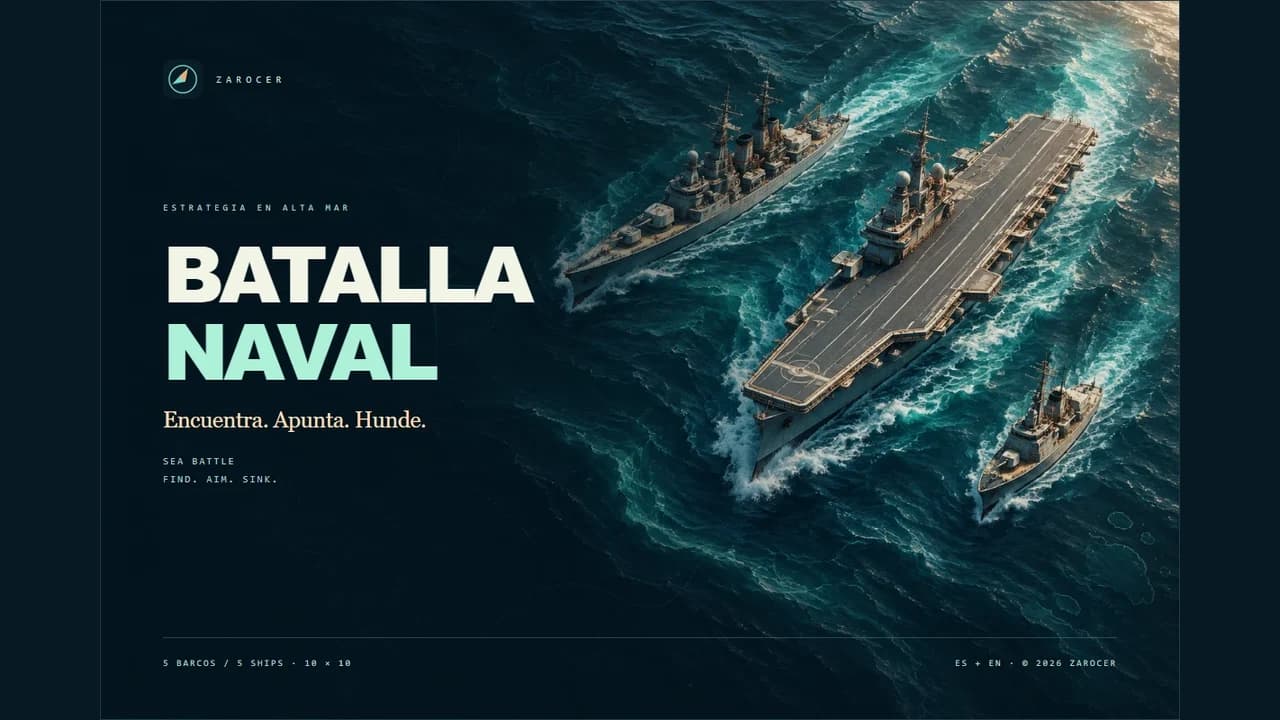 Sea Battle cover with a fleet of ships sailing across a blue ocean