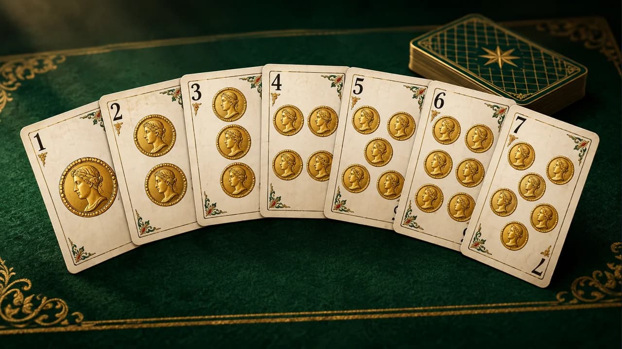 Chinchón cover showing Spanish playing cards arranged on a table