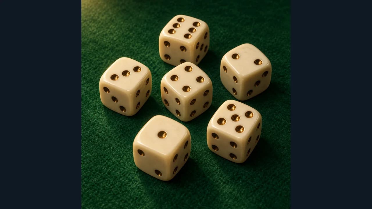 Farkle cover showing dice on a playing mat