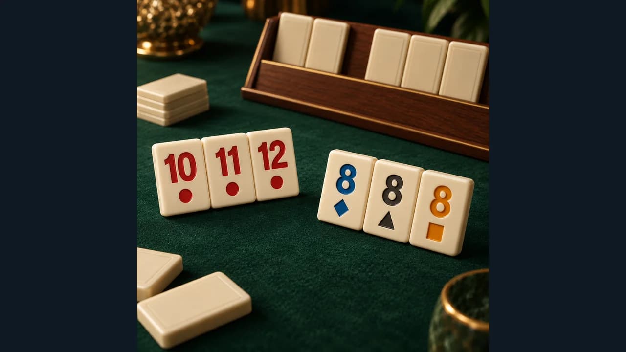 Tile Rummy cover showing numbered tiles on a table
