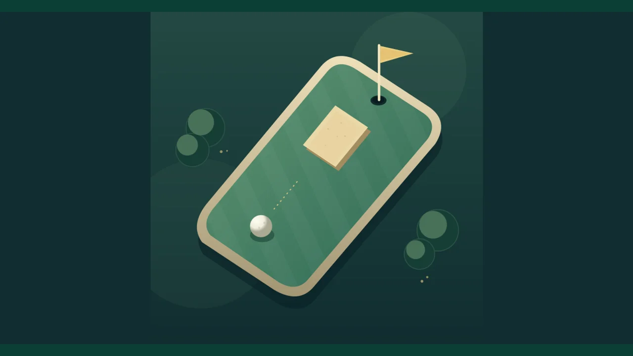 Zarocer Minigolf cover showing a garden course, flag and obstacles